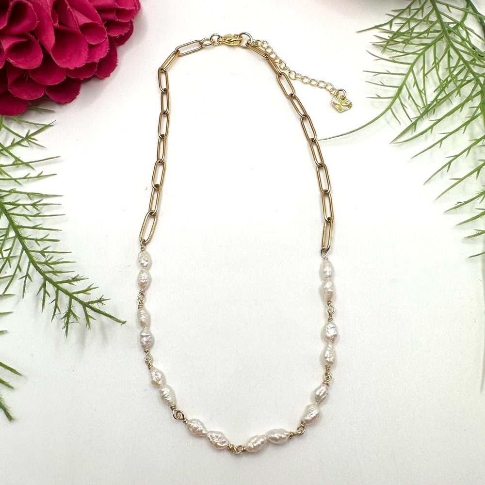 NEW⚜️“Dahlia” Baroque Pearl Hand Wired Necklace